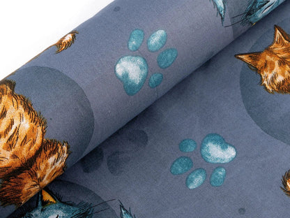 Image of 100% cotton fabric - crazy cats 125 g/m² – available at Šarlotes audumi
