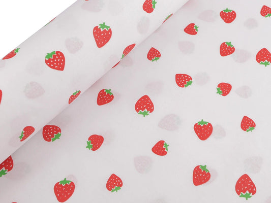Bild mit 100% Baumwollstoff – Erdbeeren, 125 g/m² – erhältlich bei Šarlotes audumi