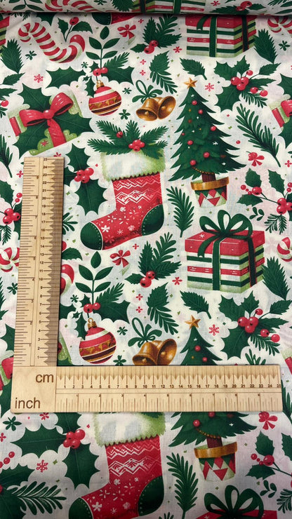 Bild mit 100% Baumwollstoff – Weihnachten, online erhältlich bei Šarlotes audumi