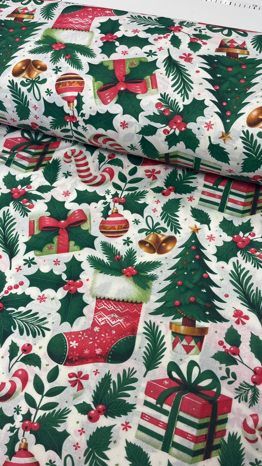 Bild mit 100% Baumwollstoff – Weihnachten, online erhältlich bei Šarlotes audumi
