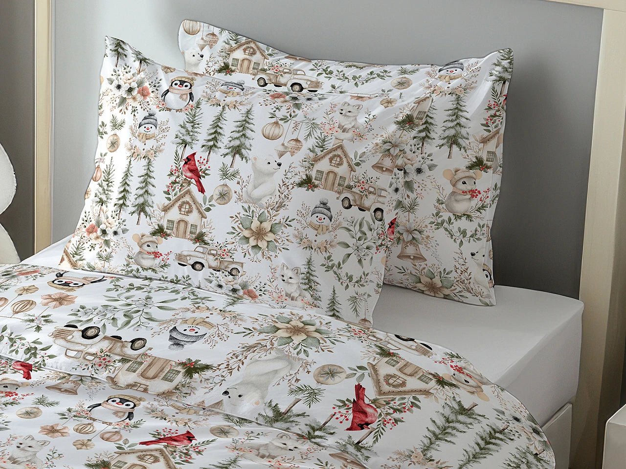 Attēls ar 100% Kokvilnas audums - ziemassvētku raksti 125 g/m – pieejams Šarlotes audumi