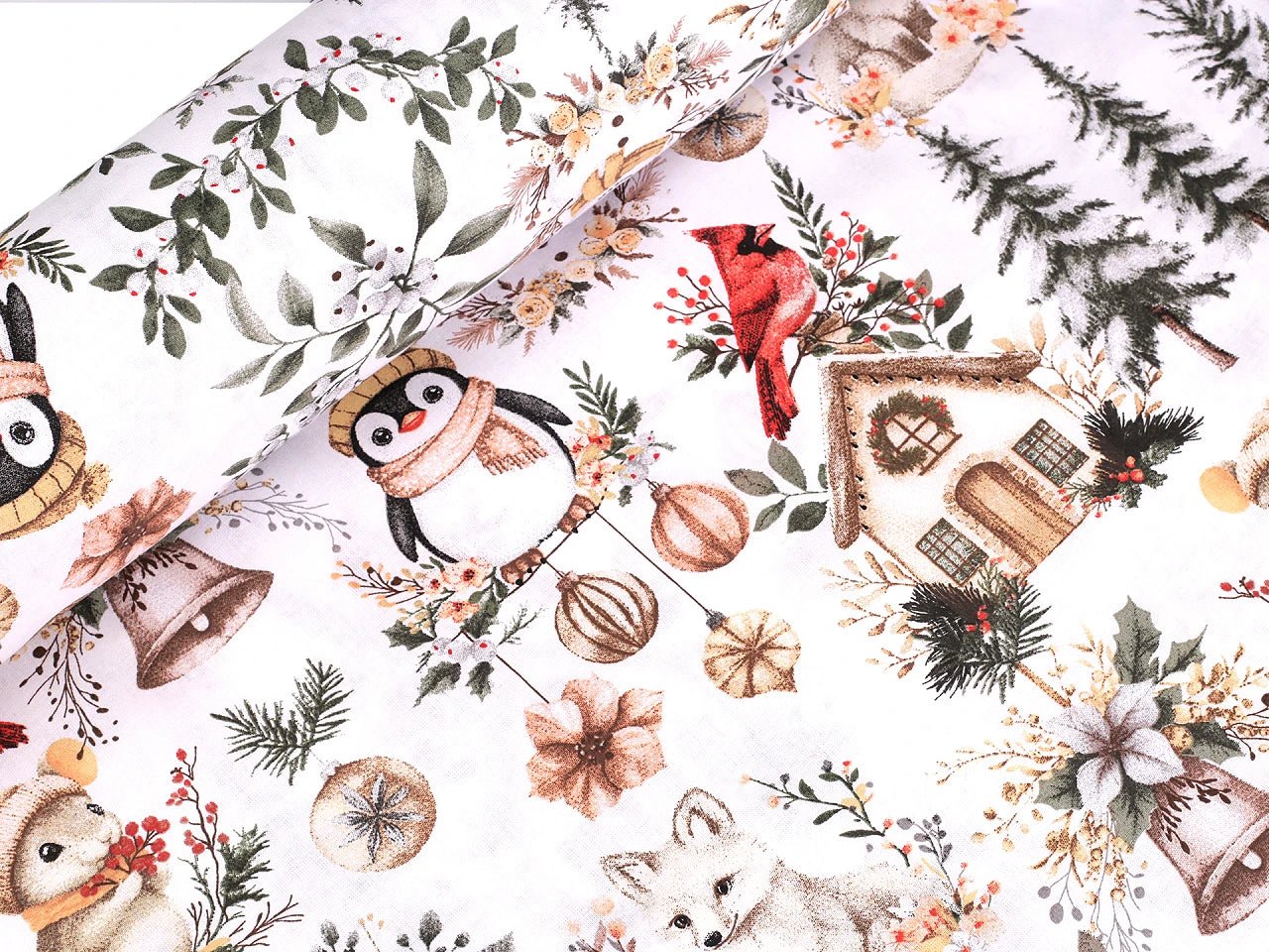 Attēls ar 100% Kokvilnas audums - ziemassvētku raksti 125 g/m – pieejams Šarlotes audumi