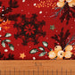 Attēls ar 100% Kokvilnas audums - Ziemassvētku raksts uz sarkana 125 g/m – pieejams Šarlotes audumi