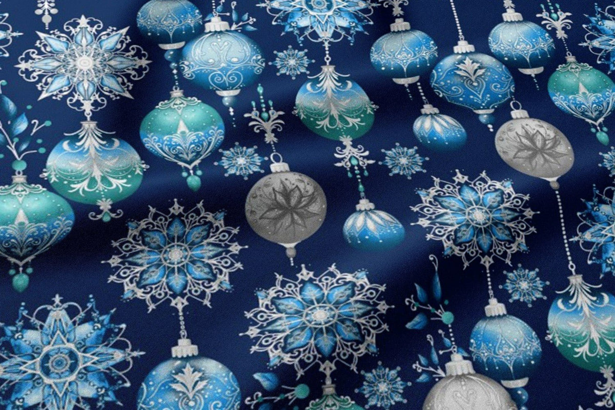 Bild mit Weihnachtsdekoration aus 100 % Baumwollstoff – online erhältlich bei Šarlotes audumi