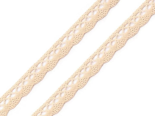 Attēls ar 100% Kokvilnas mežģīne 1 cm - dabīga – pieejams Šarlotes audumi