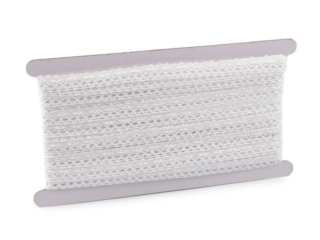 Attēls ar 100% Kokvilnas mežģīne 1,2 cm - balta – pieejams Šarlotes audumi