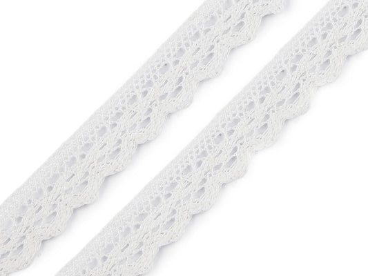 Attēls ar 100% Kokvilnas mežģīne 2 cm - balta – pieejams Šarlotes audumi