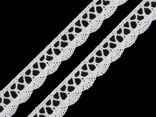 Attēls ar 100% Kokvilnas mežģīne|1,8 cm| balta – pieejams Šarlotes audumi