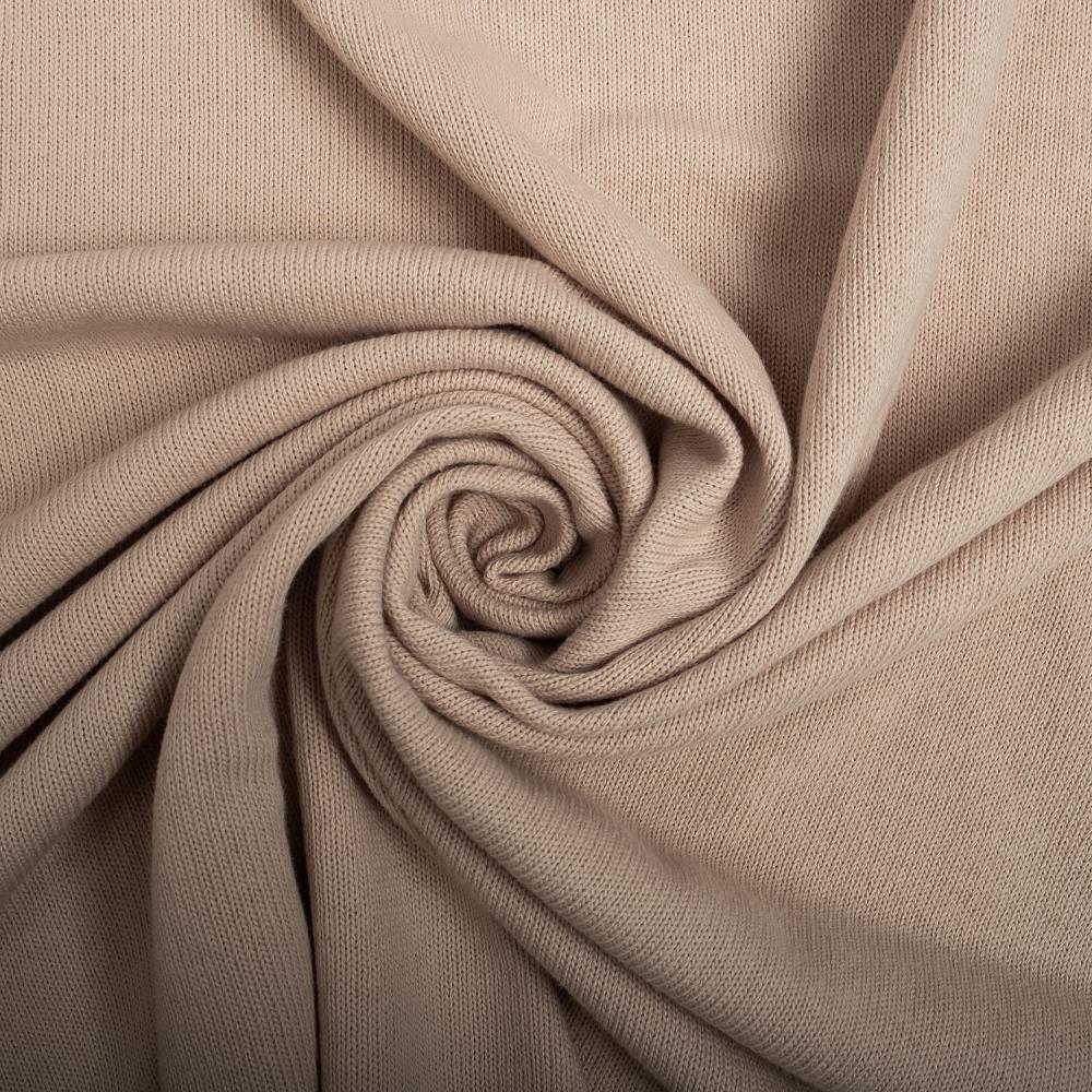 Attēls ar 100% kokvilnas smalks adījums - bēšs 280 g/m² – pieejams Šarlotes audumi