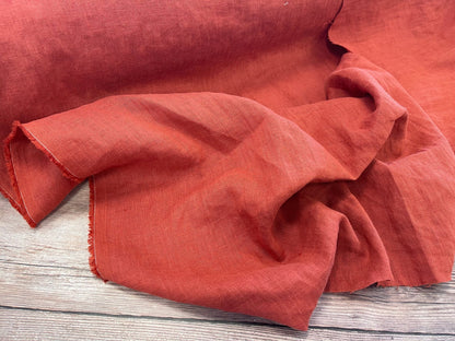 100% lin adouci, rose brique (Brick) 205 g/m²