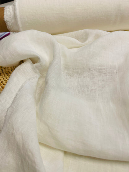 100% Softened linen - pure white 205 g/m²