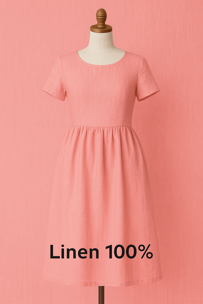 100% Mīkstināts lins - zemeņu sorbets 165 g/m²
