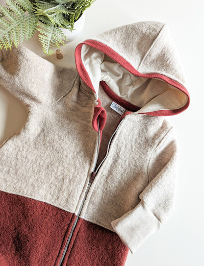Tissu 100 % laine - rouge 385 g/m²