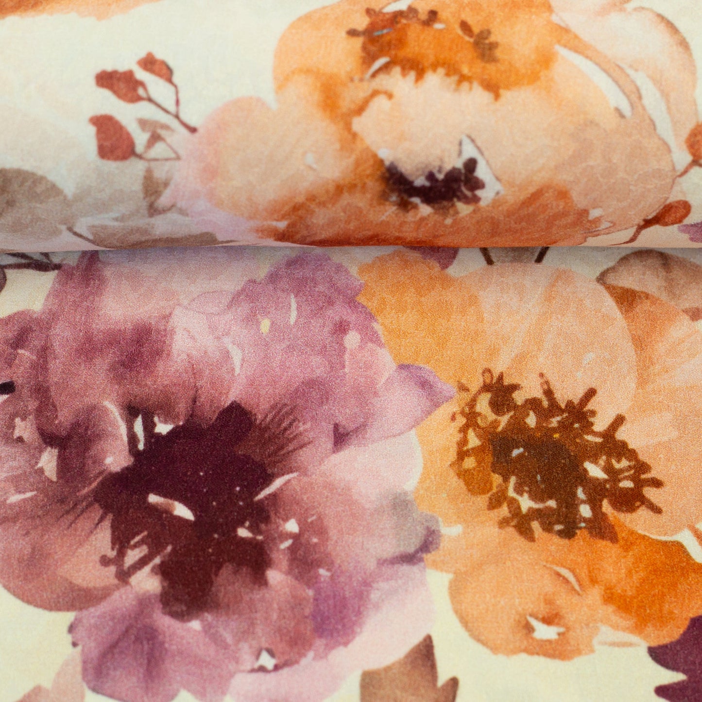 Tissu 100 % viscose, motif rêve aquarelle, 100 g/m² – disponible chez Šarlotes audumi