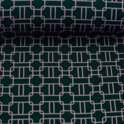Image de tissu 100 % viscose à motif géométrique, 135 g/m² – disponible en ligne chez Šarlotes audumi