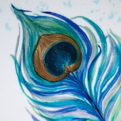 Image avec tissu 100 % viscose à plumes de paon 125 g/m² – disponible en ligne chez Šarlotes audumi