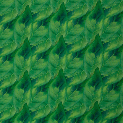 Tissu 100 % viscose - feuillage émeraude 125 g/m² – disponible chez Šarlotes audumi