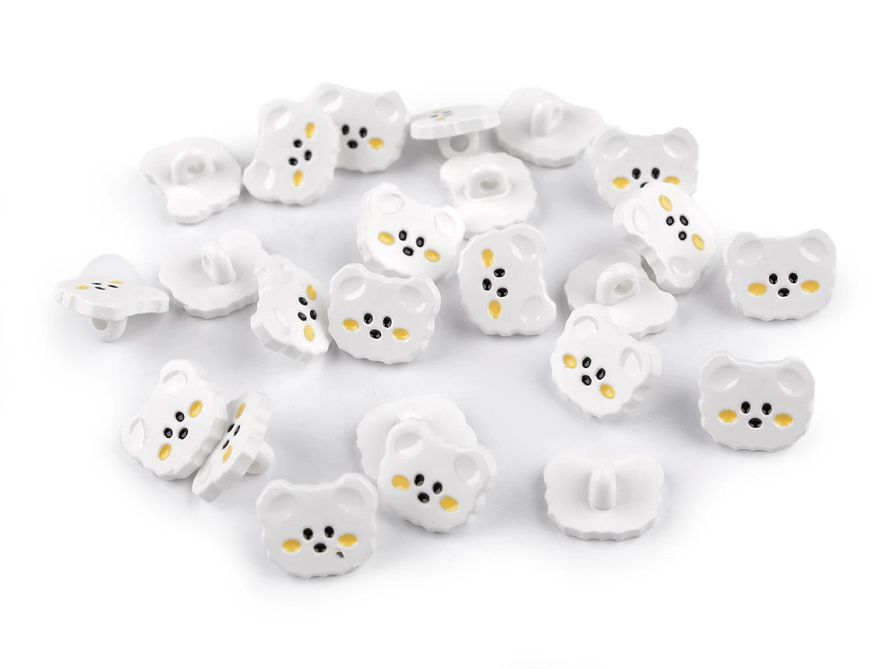 Pogas uz kājiņas 15 mm kaķīši|dažādu toņu