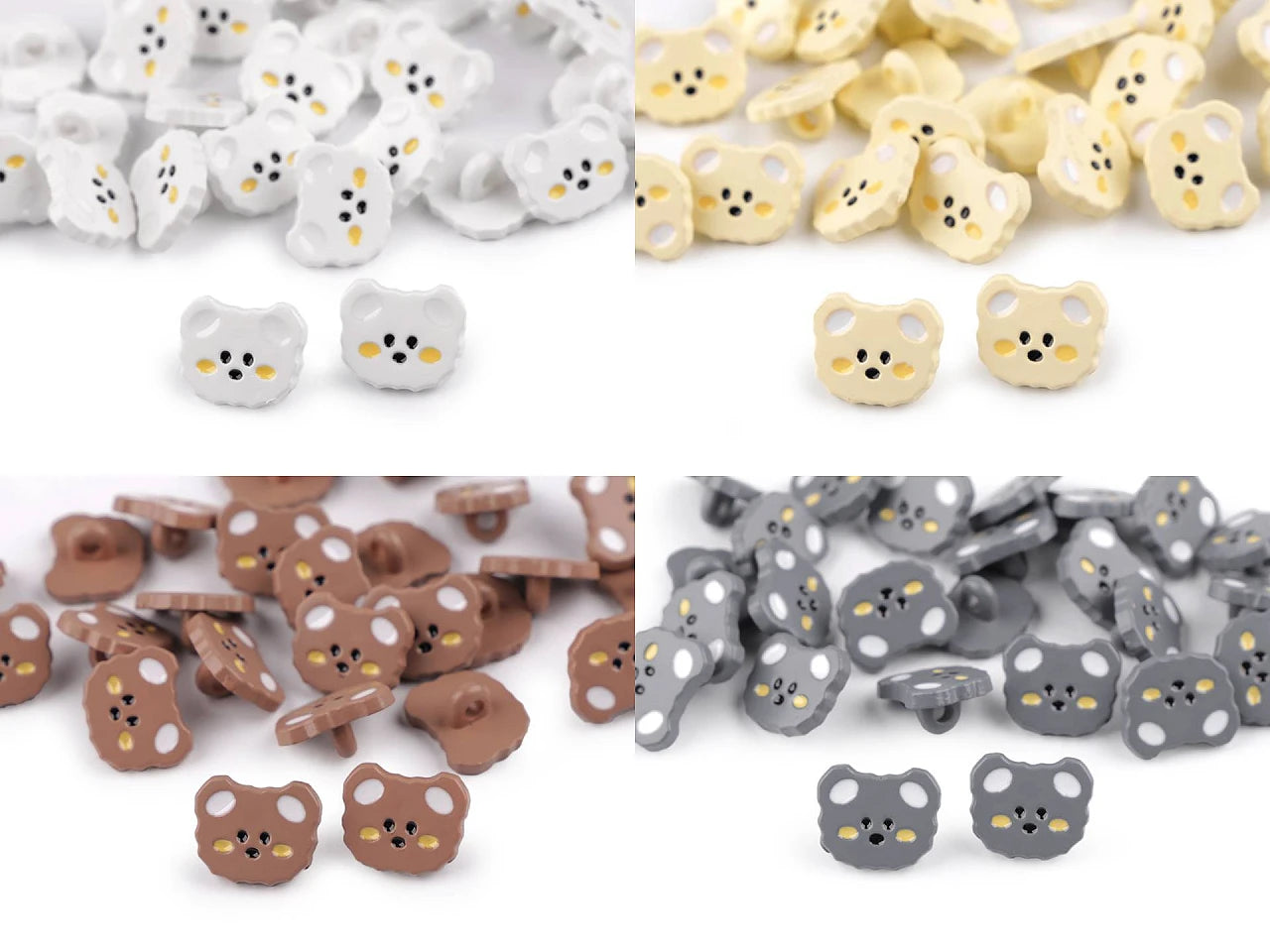 Pogas uz kājiņas 15 mm kaķīši|dažādu toņu