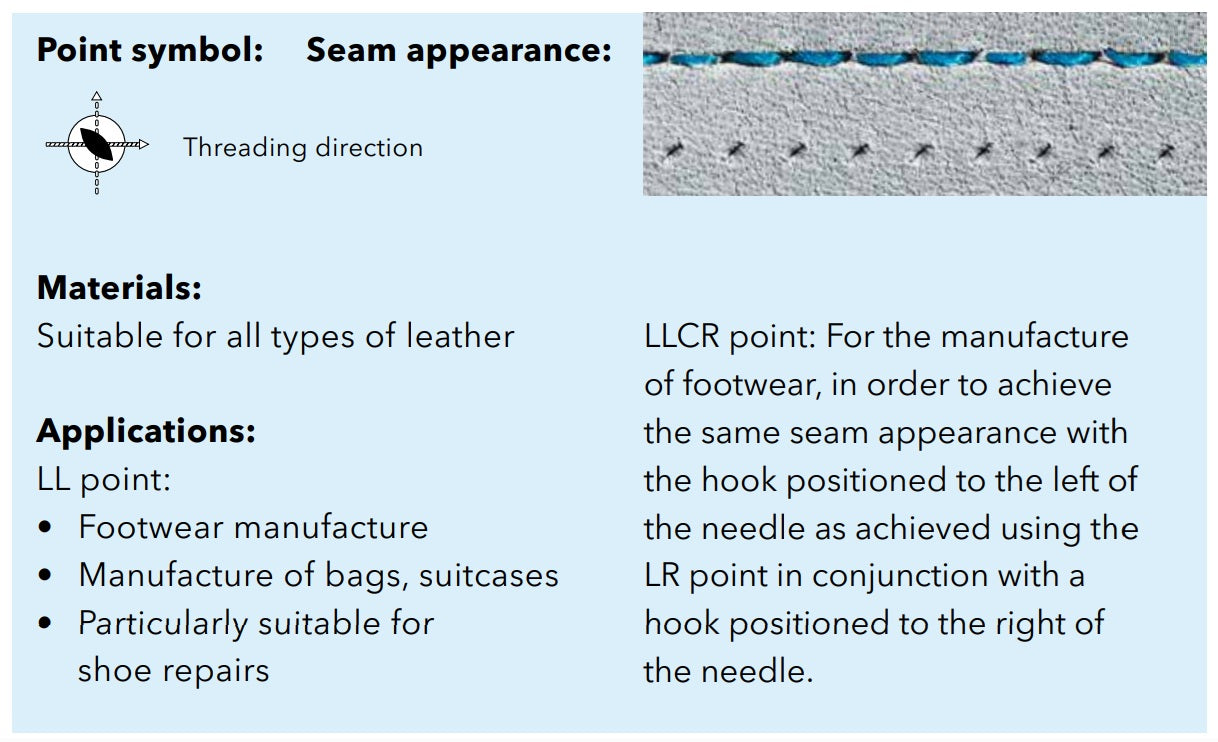 Adatas rūpnieciskajām šujmašīnām SCHMETZ 134 LL - ādai (10gab.)
