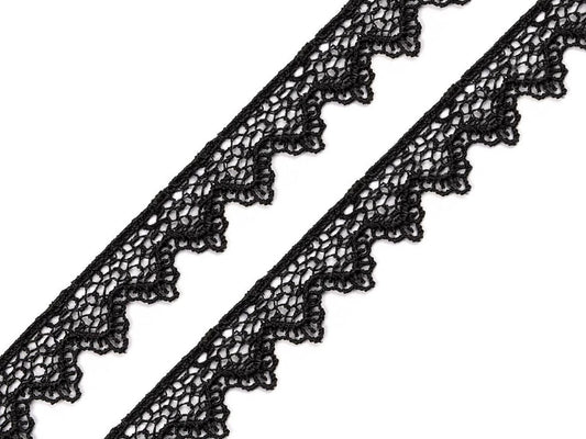 Gipūra mežģīne  17 mm-melna