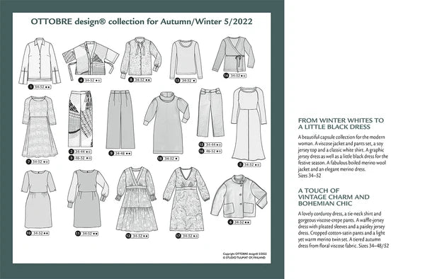 OTTOBRE design Woman 5/2022 – sieviešu apģērbu piegrieztņu žurnāls angļu valodā