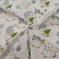 100% Cotton fabric - dwarfs with a fir tree on a white background 130 g/m²