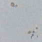 shirt fabric with elastane, blue striped with embroidered beads 135 g/m²