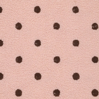 Teddy-Fleece mit braunen Punkten auf Rosa