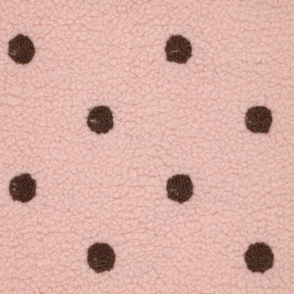 Teddy-Fleece mit braunen Punkten auf Rosa