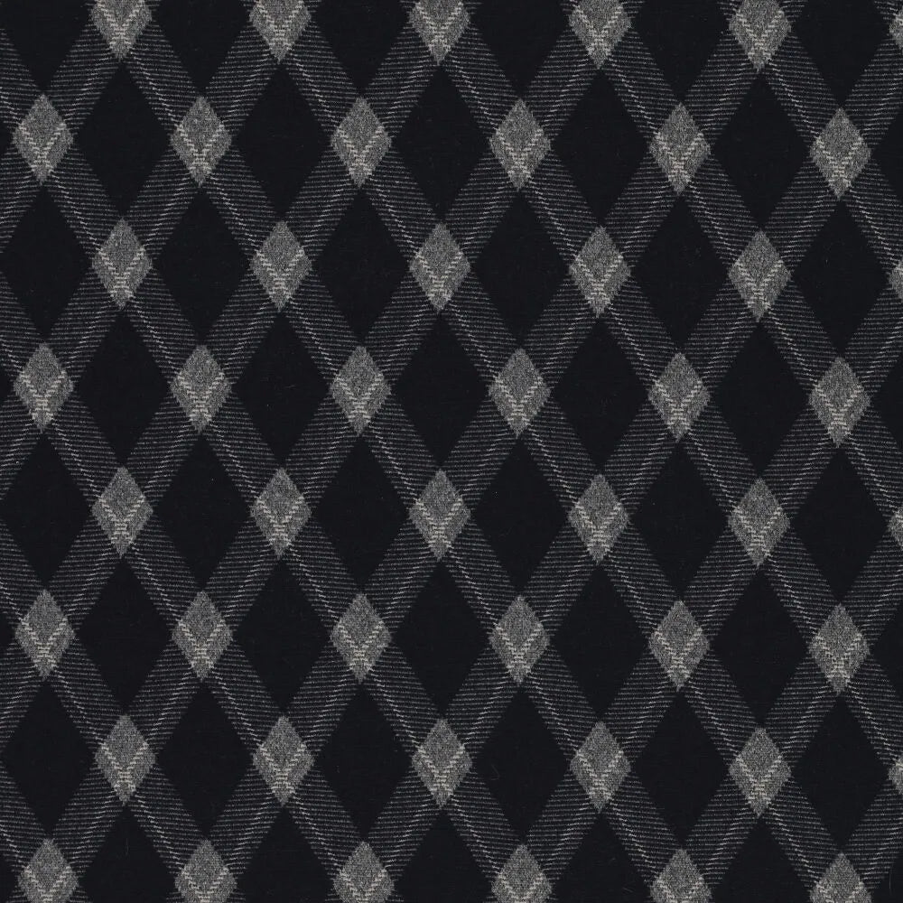 Karierter Jacquard-Strickstoff mit Rautenmuster – dunkelblau