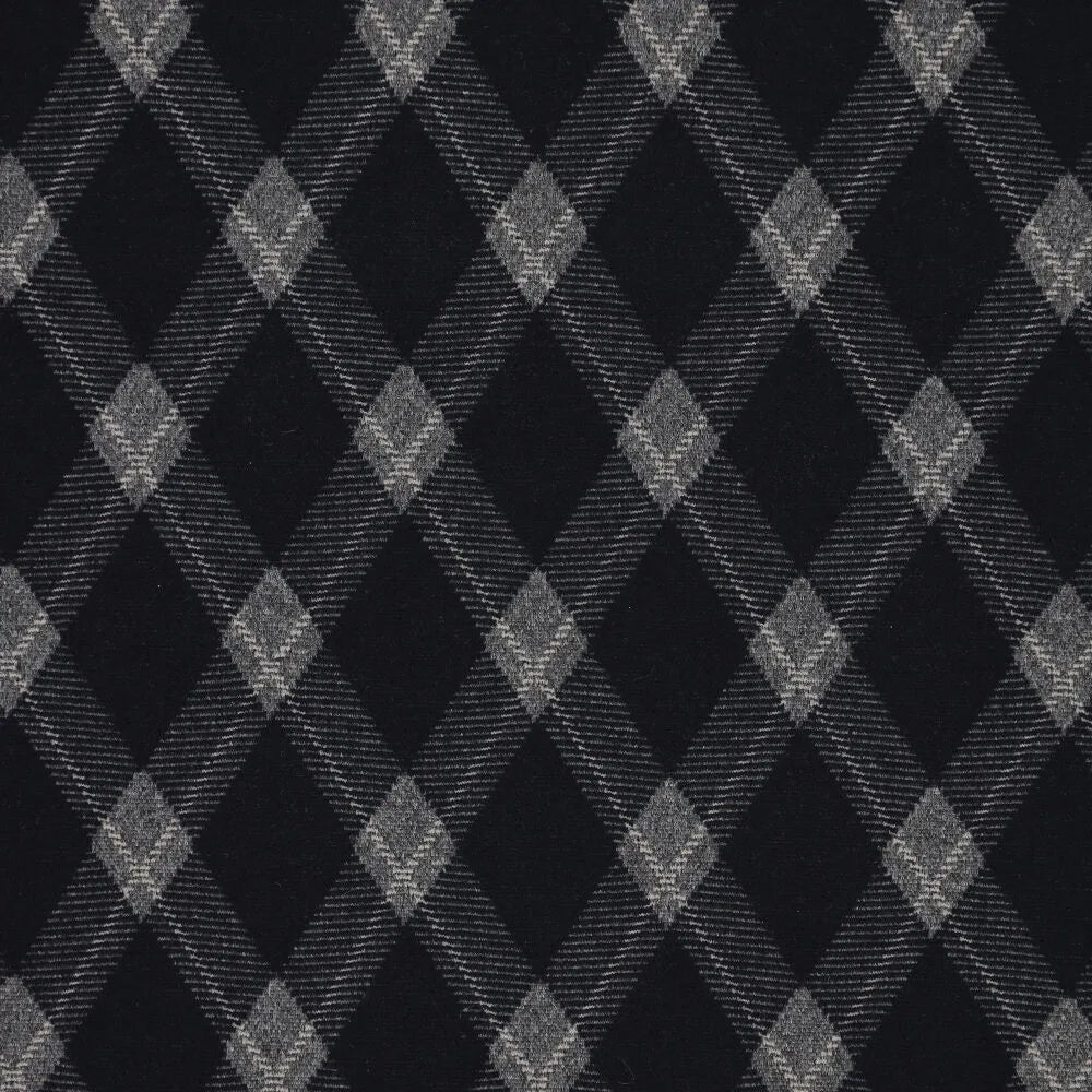 Karierter Jacquard-Strickstoff mit Rautenmuster – dunkelblau