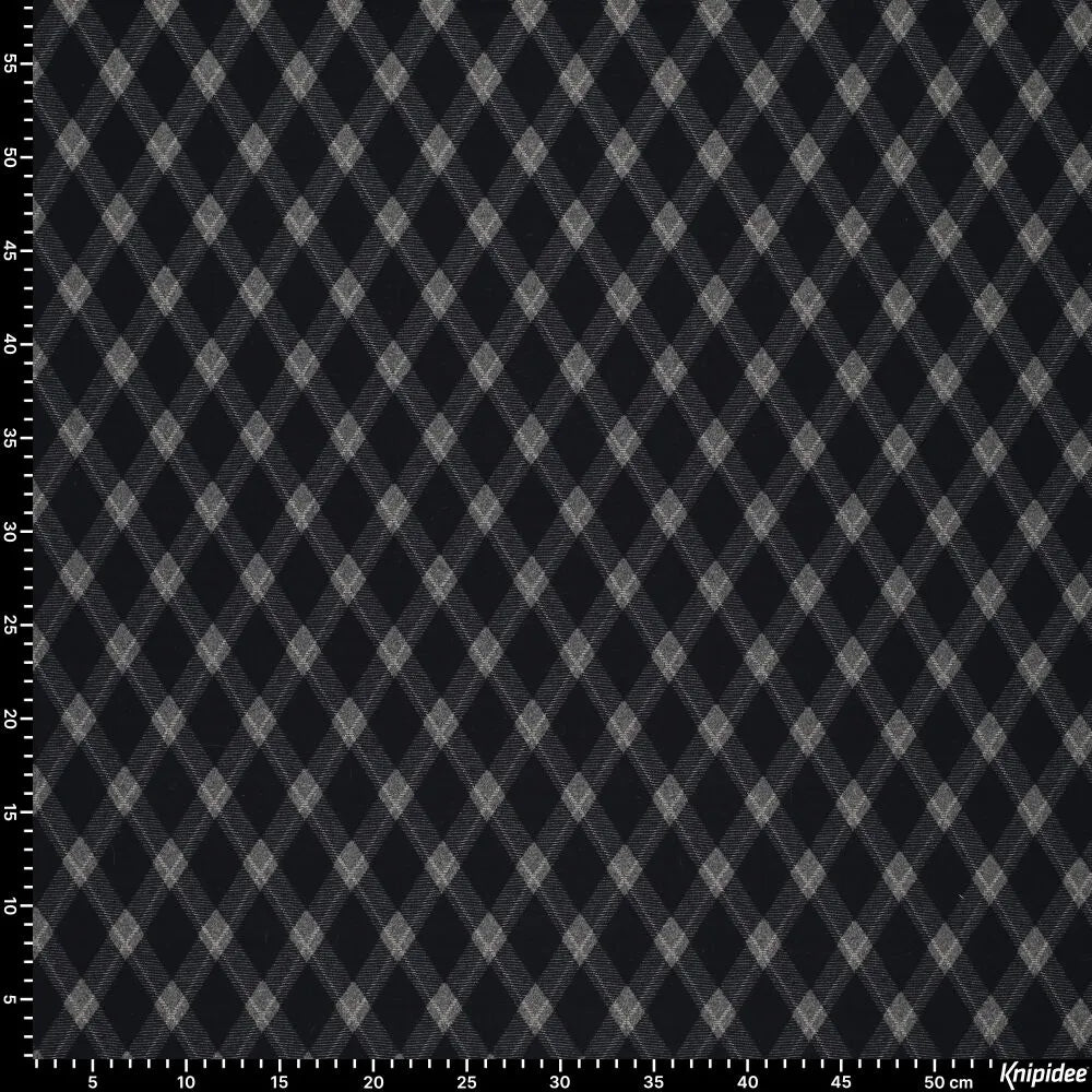 Karierter Jacquard-Strickstoff mit Rautenmuster – dunkelblau