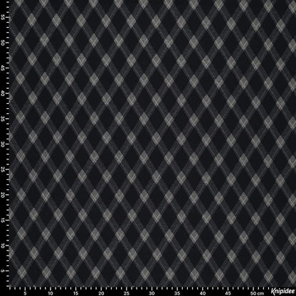 Karierter Jacquard-Strickstoff mit Rautenmuster – dunkelblau