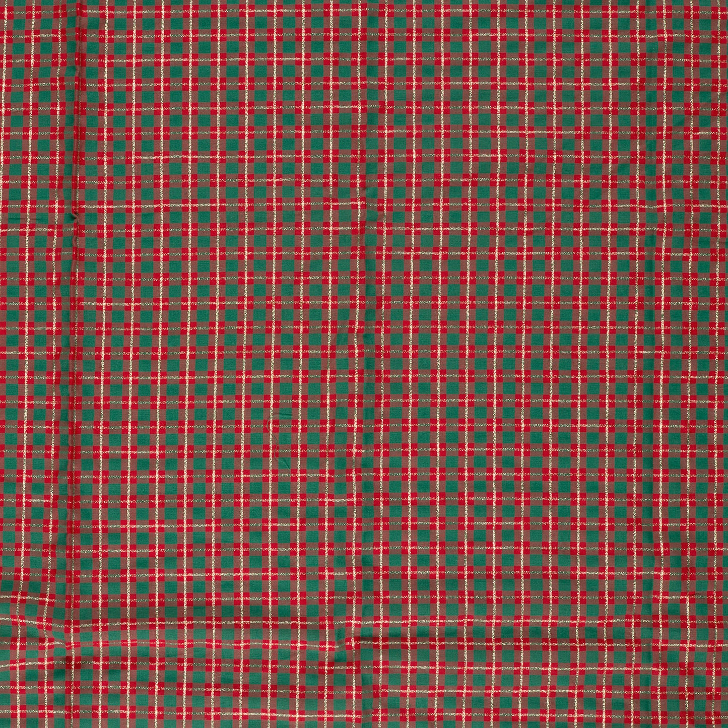 Tissu premium 100 % coton - carreaux écossais avec accents dorés 120 g/m²