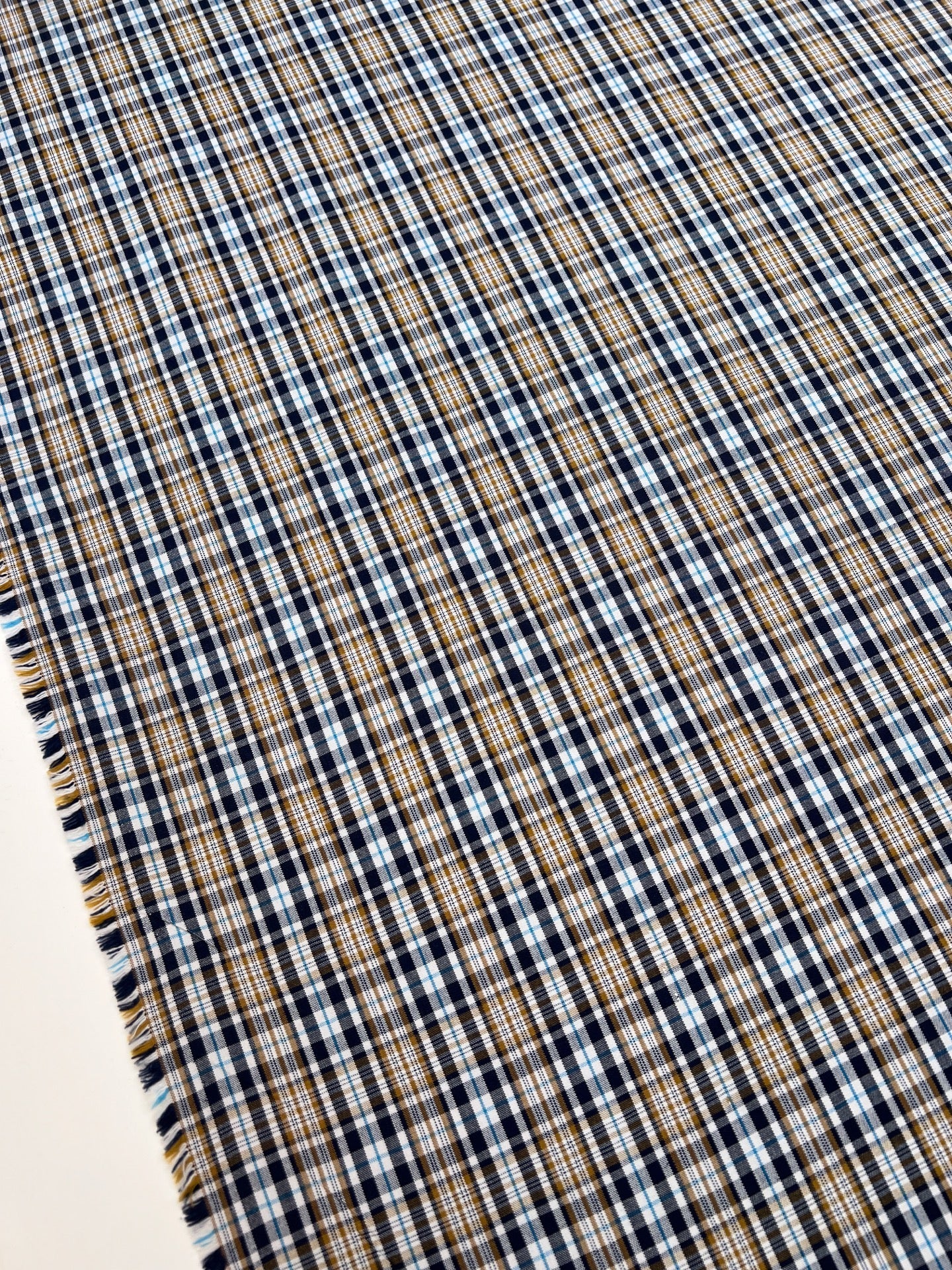 Plaid cotton and viscose fabric with elastane in multicolour pattern – Italy