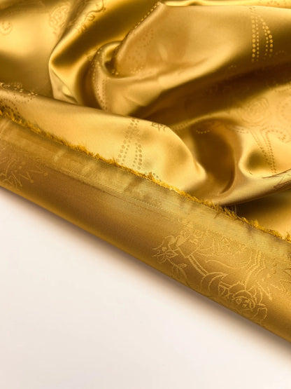 Italienischer Viskose-Jacquardstoff in Goldton – 100 g/m²