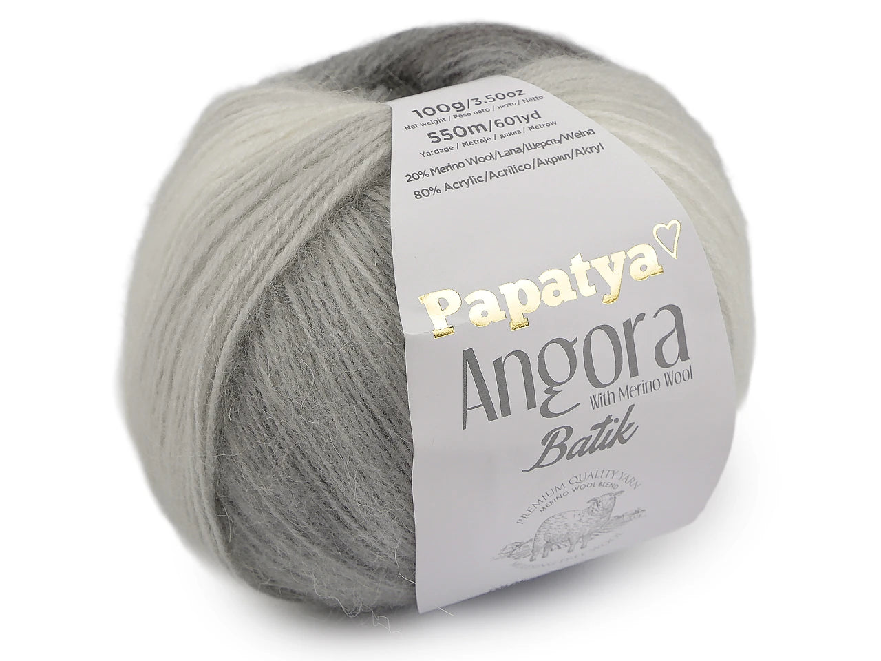 Dzijas Papatya Angora Batik 100g / 550m