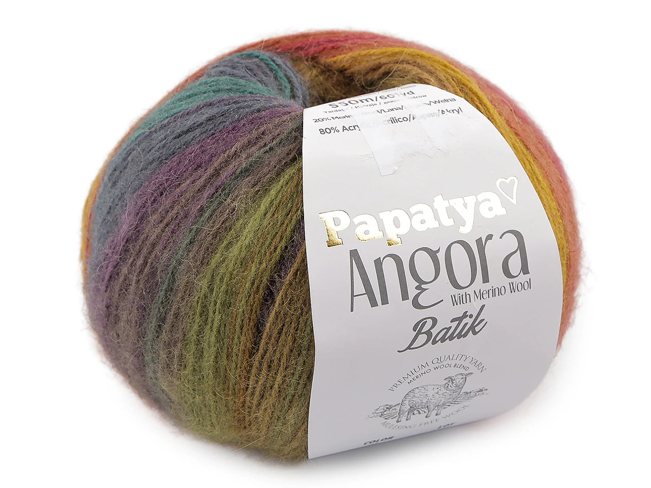 Dzijas Papatya Angora Batik 100g / 550m
