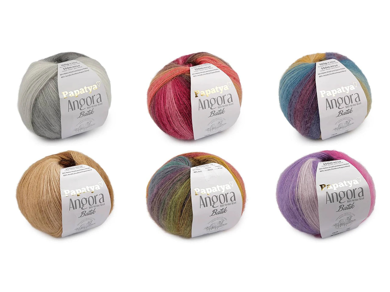 Dzijas Papatya Angora Batik 100g / 550m