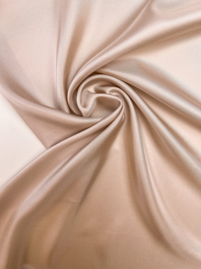 Tissu en sergé de soie 100 % beige-Italie