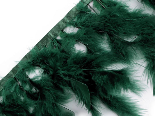 Tītara spalvu apdares lente-tumši zaļa (50 cm iepakojums)