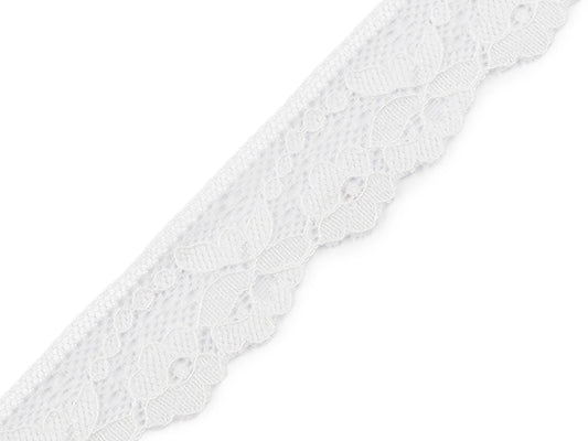 Elastīgā mežģīne 2,8 cm-silti balta