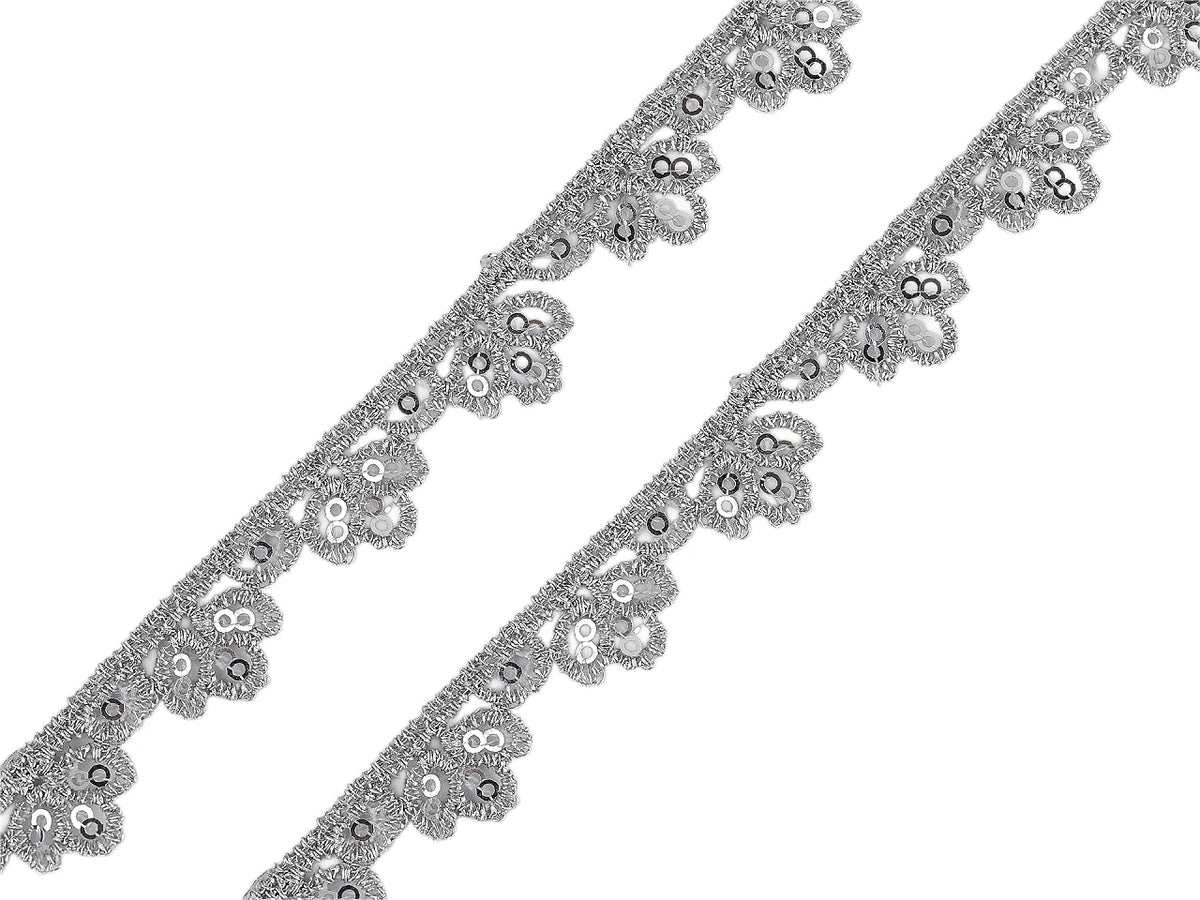 Dekoratives Guipure-Spitzenband mit Pailletten – 13 mm