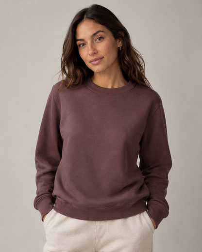 Maille chaude en coton - brun bois de rose
