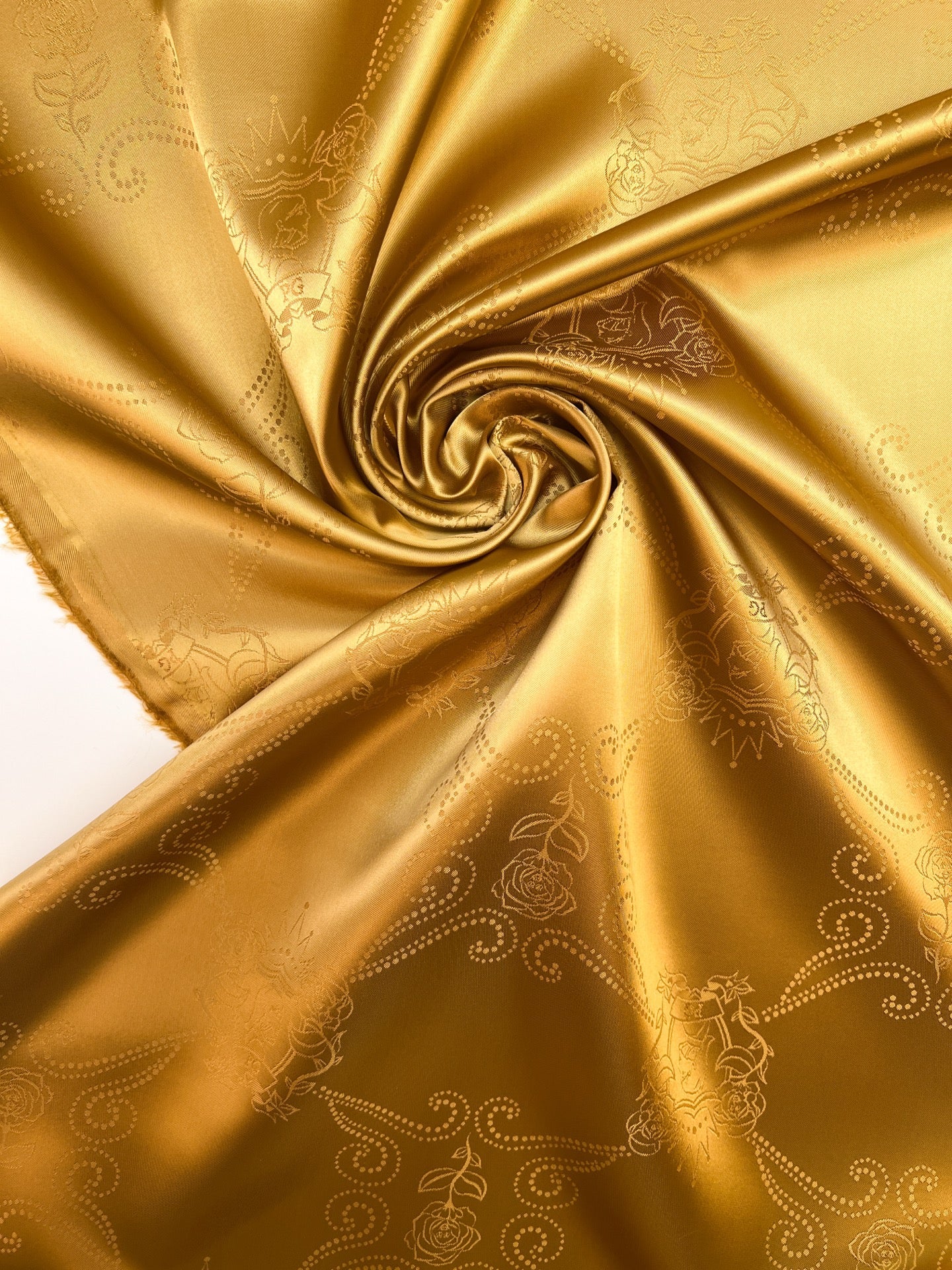 Italienischer Viskose-Jacquardstoff in Goldton – 100 g/m²