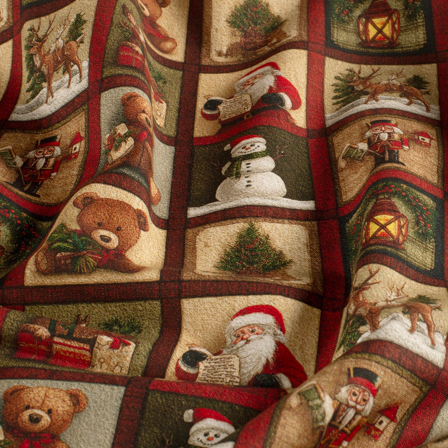 Tissu premium 100 % coton-cartes de Noël