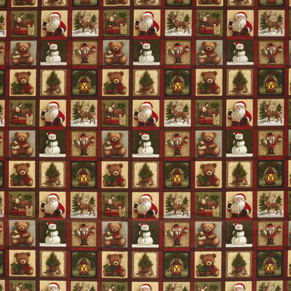 Tissu premium 100 % coton-cartes de Noël