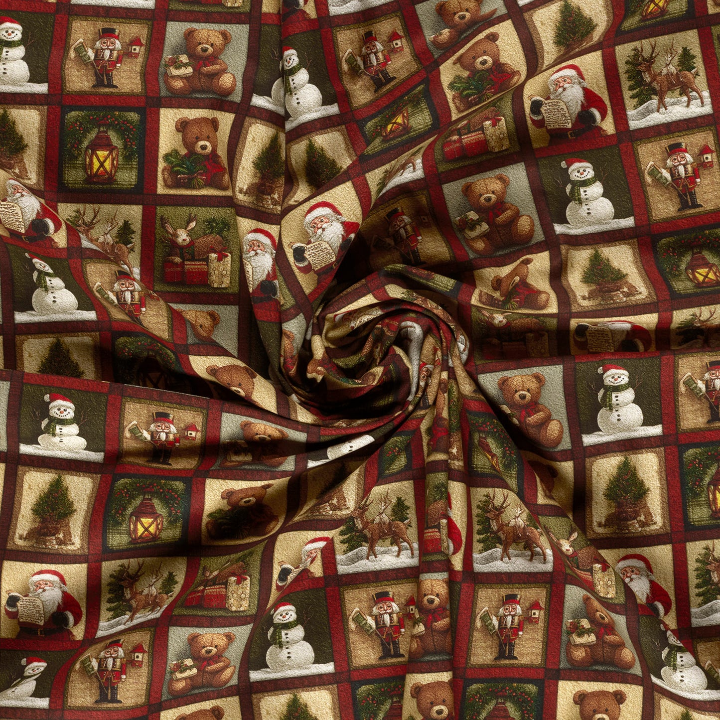 Tissu premium 100 % coton-cartes de Noël