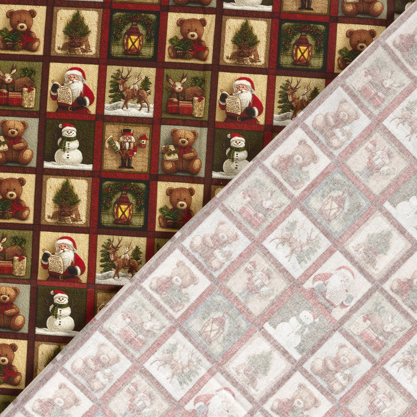 Tissu premium 100 % coton-cartes de Noël